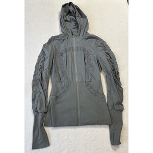 Lululemon Womens Size 8 Gray Reversible Dance Studio Long Sleeve Jacket (T1)
